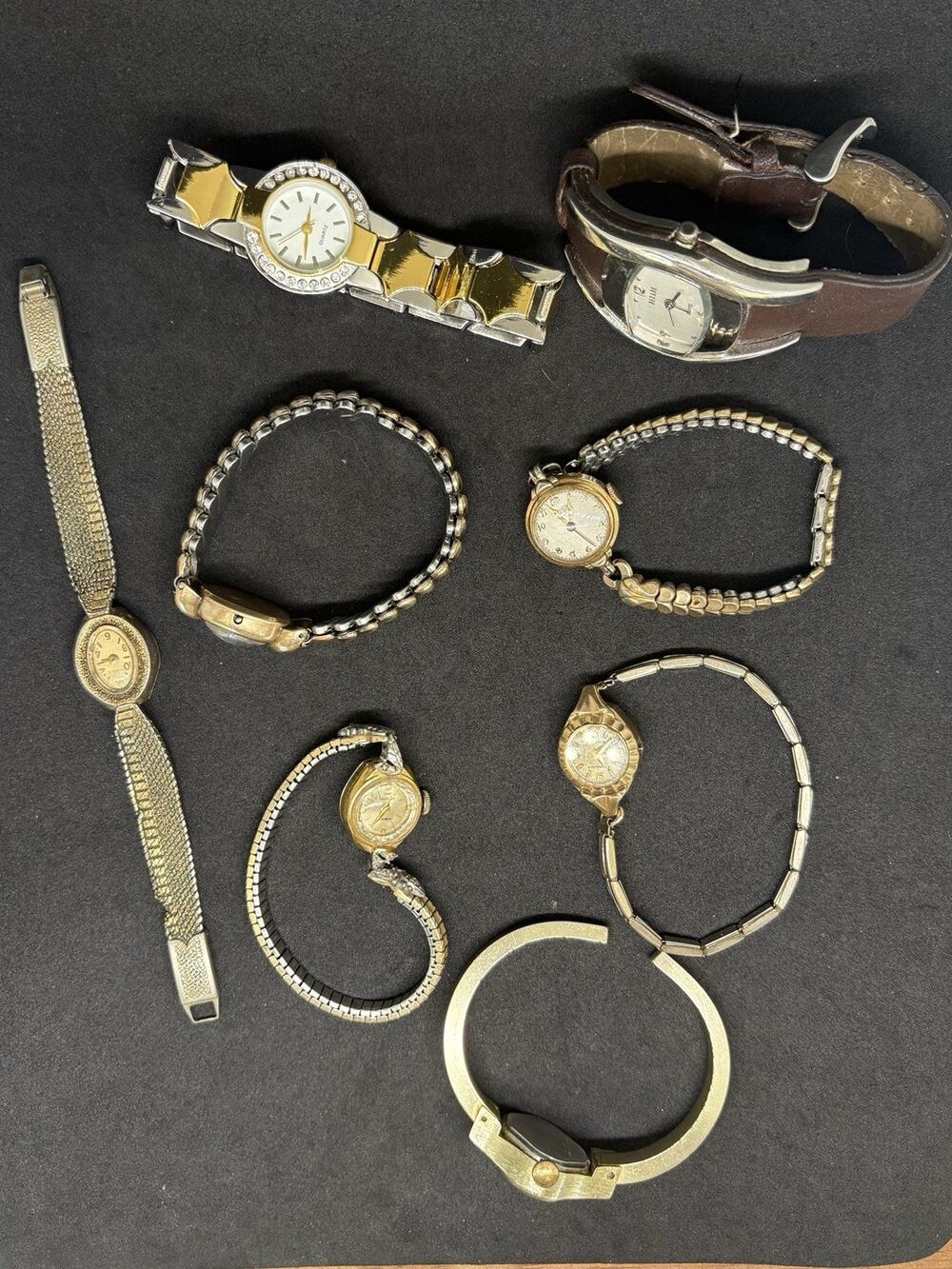 Vintage Gold Filled & Steel Back Elgin Guren Waltham Timex Watch Lot Not Working